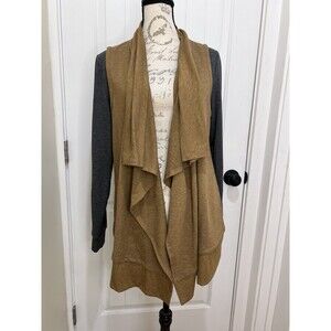 LOGO Lounge by Lori Goldstein Women's Drape Cardigan Sweater Sz Medium Light